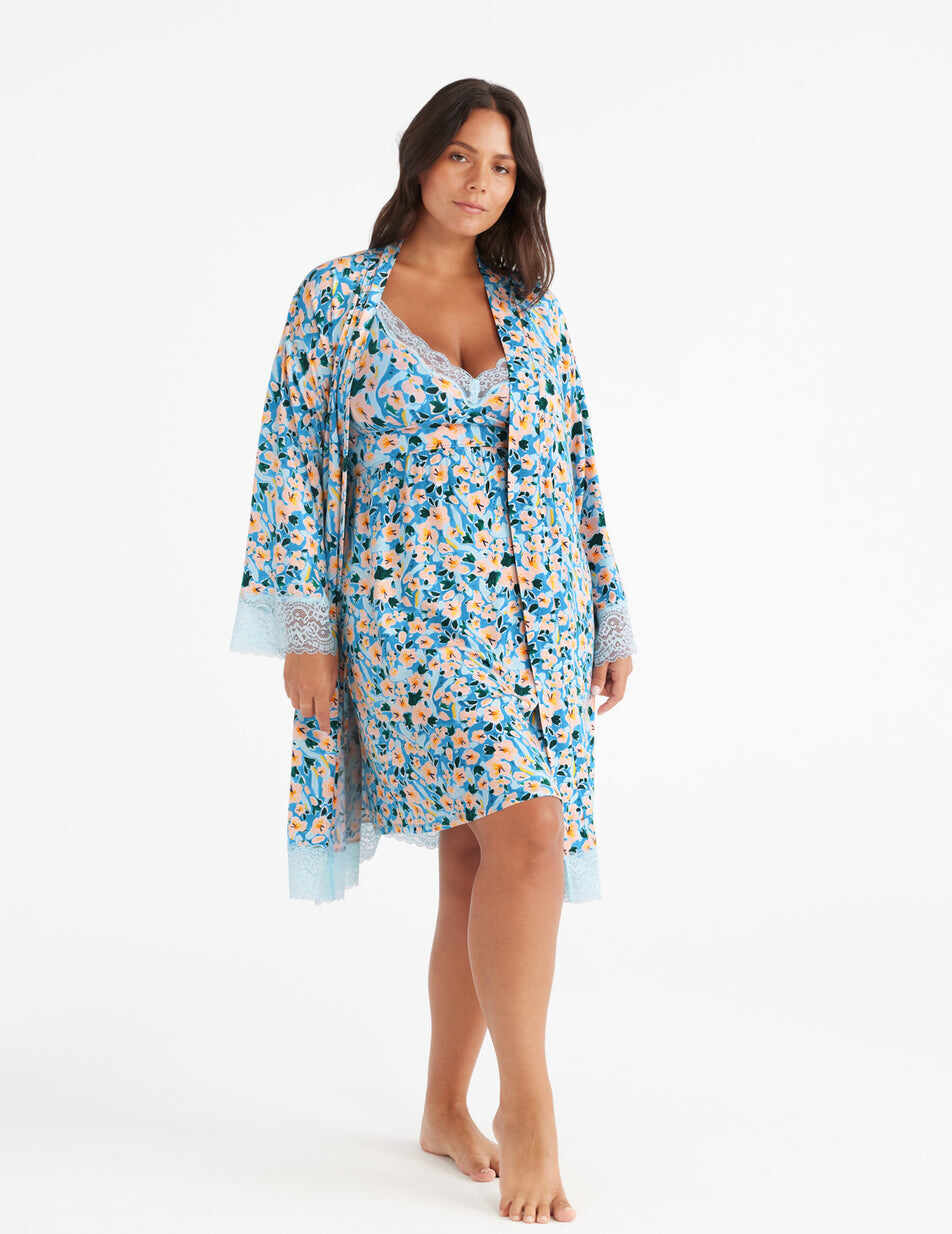 Lace Trim Robe