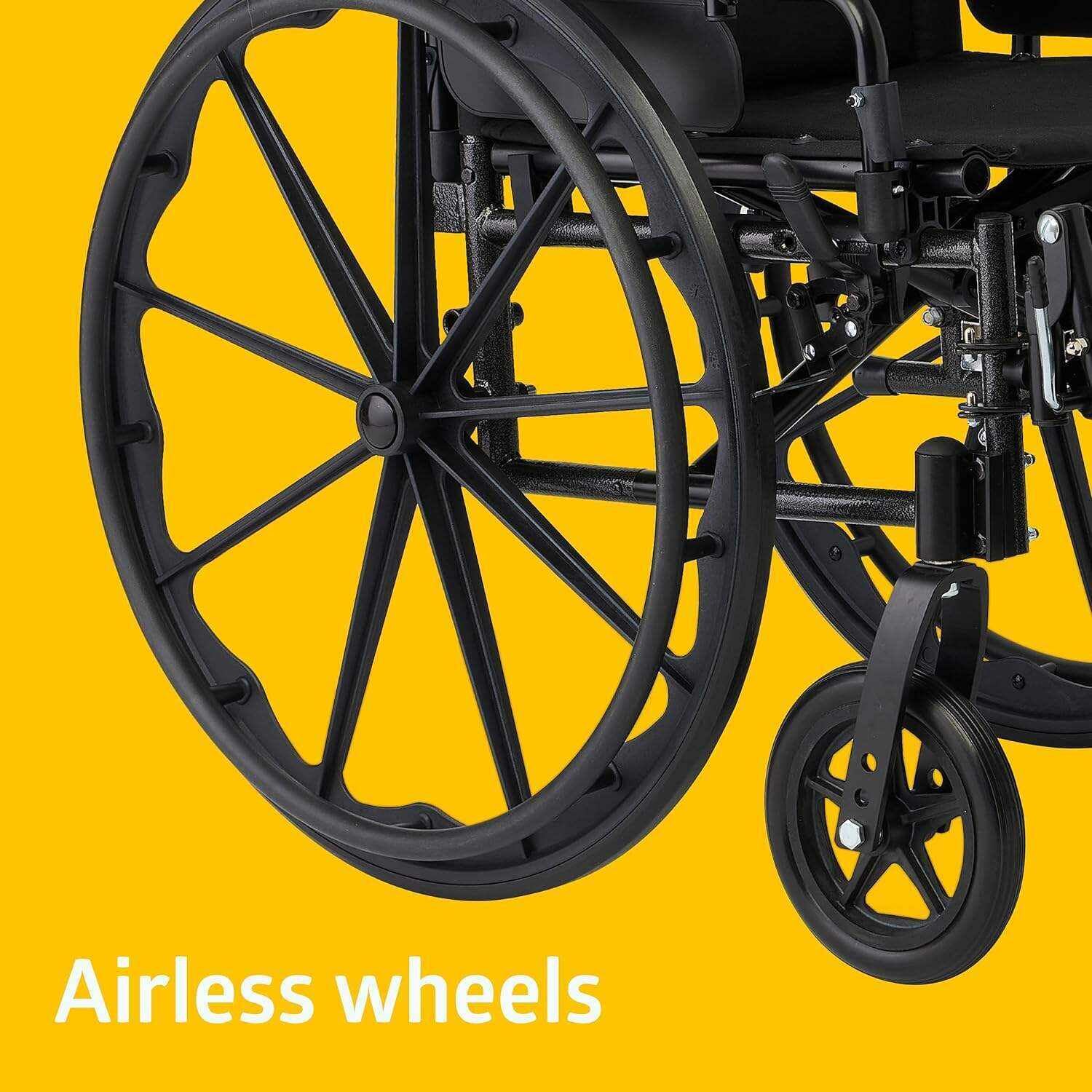 Medline 20” Foldable K4 Wheelchair with Swing-Back Desk-Length Arms & Elevating Legrests, 300 lbs. Capacity, Transport Chair for Adults & Seniors