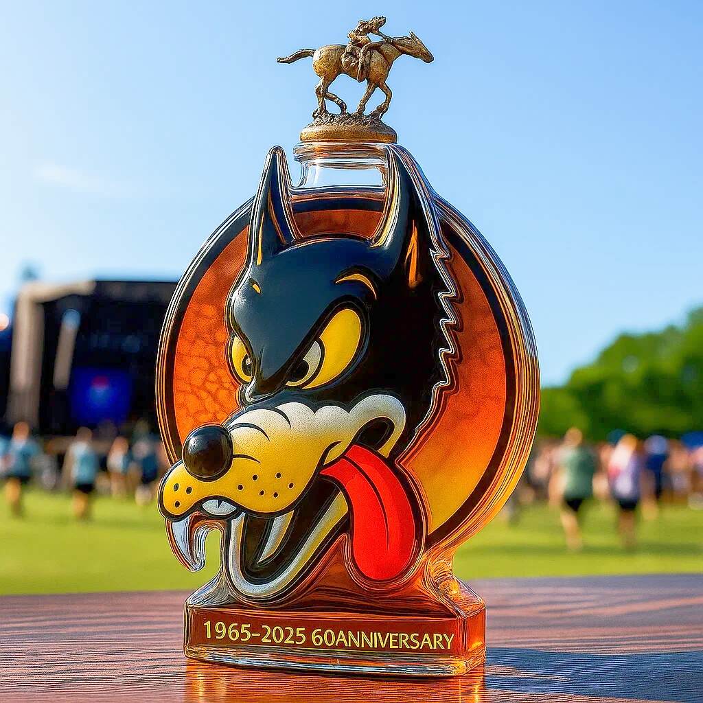 Grateful Dead Jerry Garcia Guitar Wolf Whisky Bottle