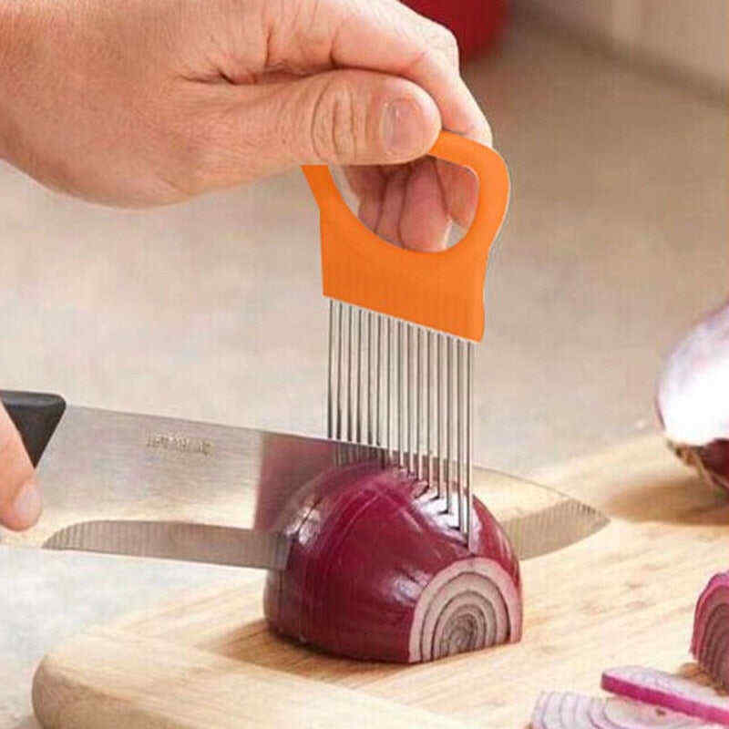 Kitchen Gadgets Onion Slicer Tomato Vegetables Safe Fork vegetables Slicing Cutting Tools
