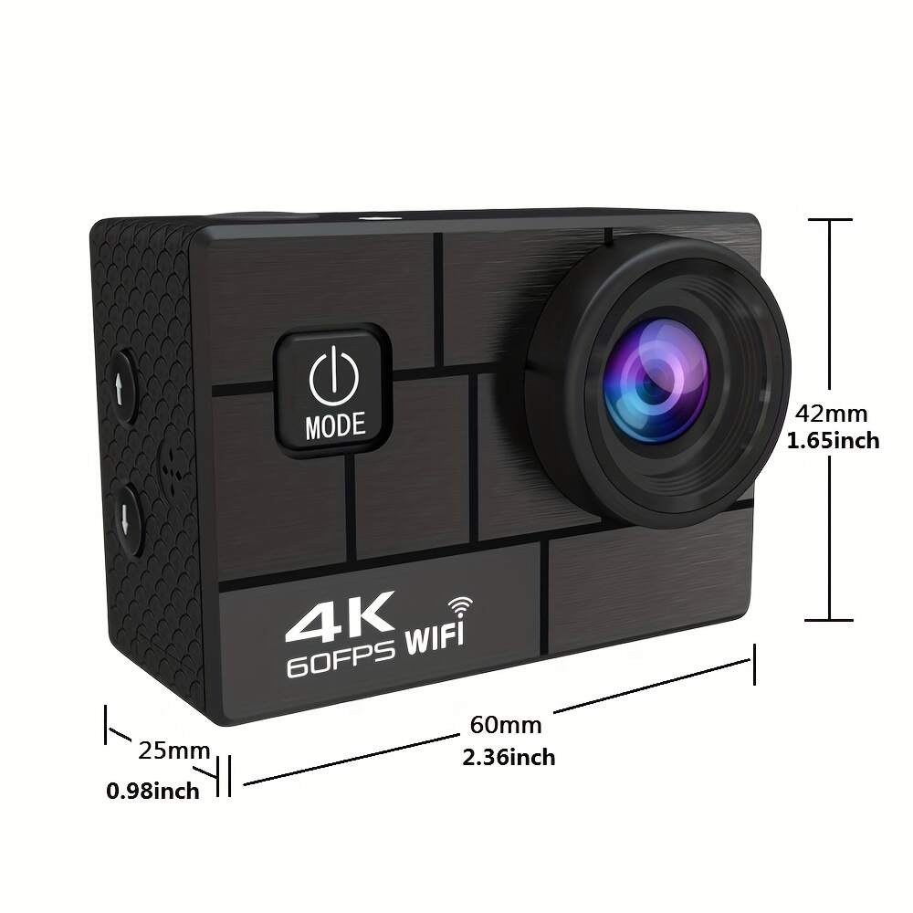 Action Camera Ultra HD 4K/60fps 24MP WiFi 2