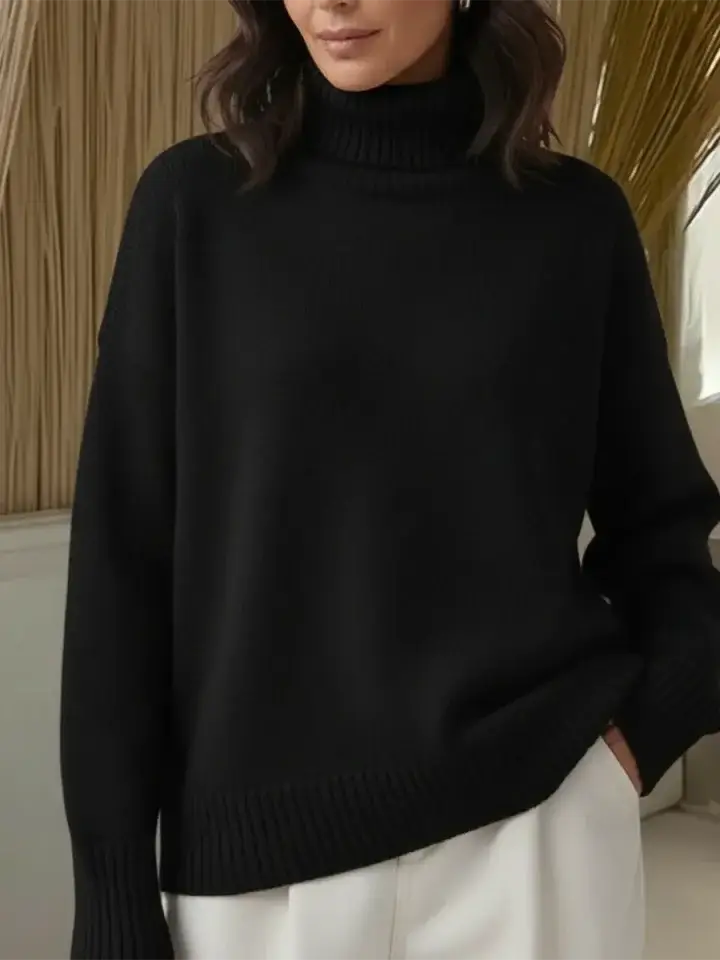 🔥Summer Arrivals🌟Cozy High-neck Solid Color Sweater