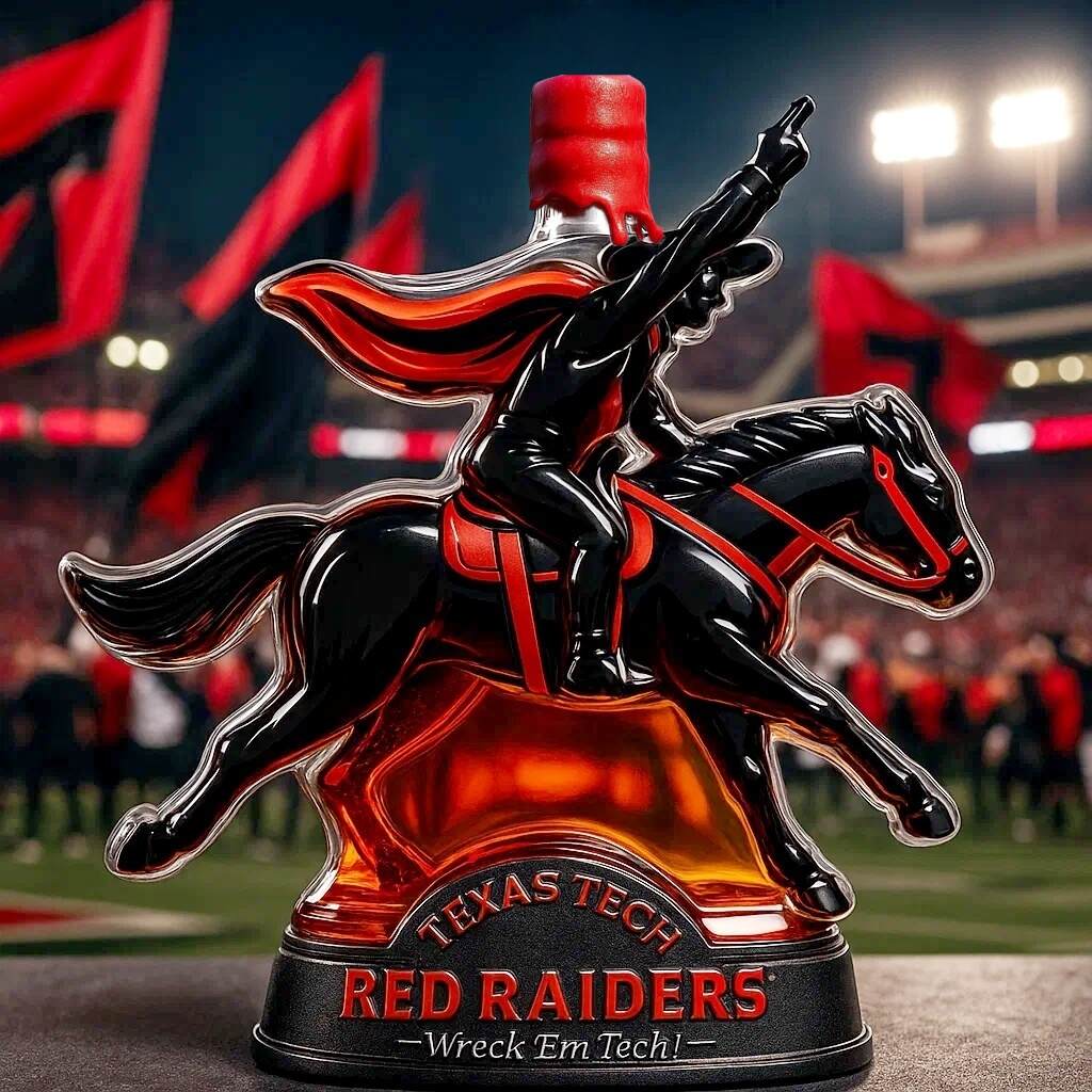 TEXAS TECH Masked Rider Limited Edition Whiskey Bottle