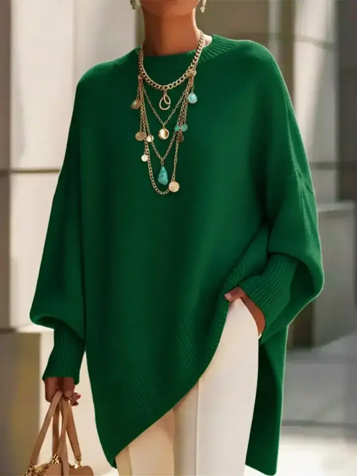 🔥Summer Arrivals🌟Women's Cozy Loose Asymmetrical Hem Sweater