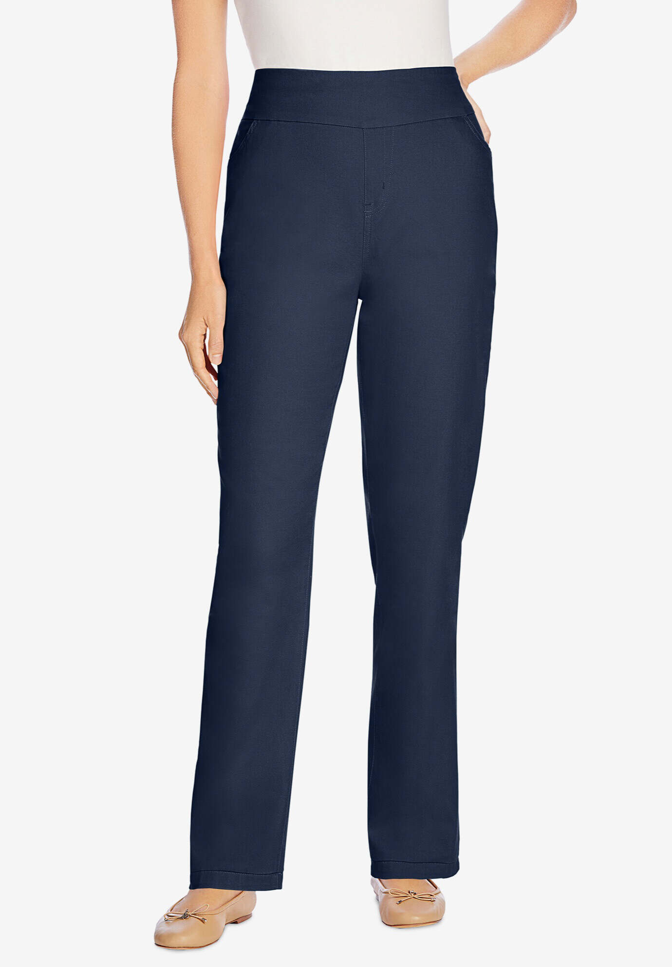 Flex-Fit Pull-On Straight-Leg Jean