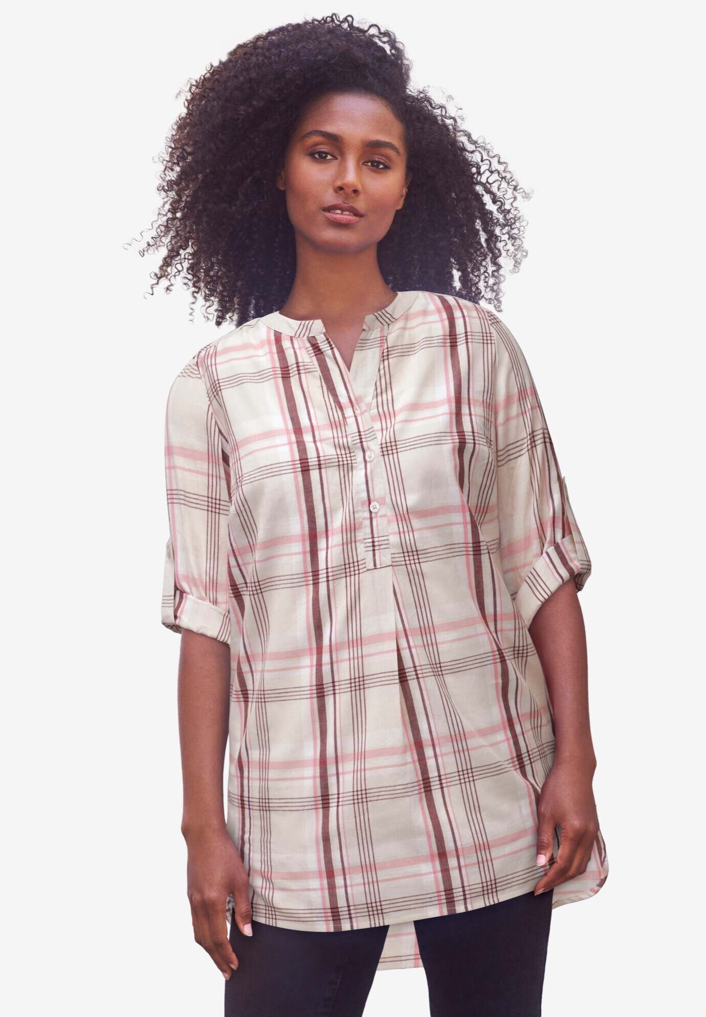 Breezy Cotton Henley Tunic