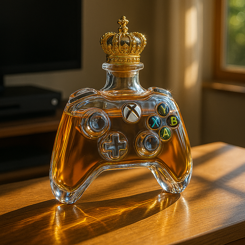 Xbox game controller whiskey bottle