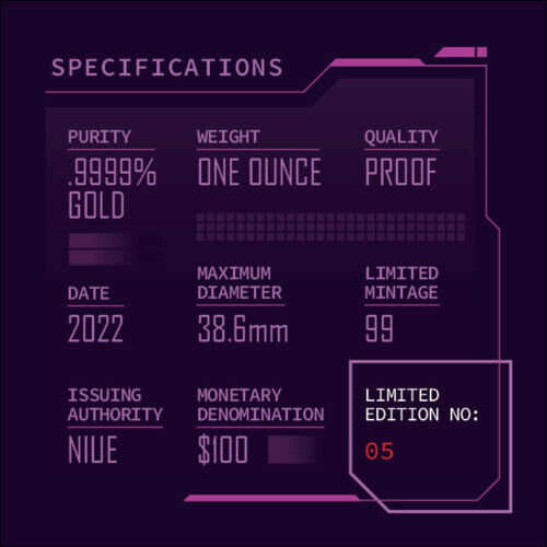 2022 EARTH FROM ABOVE 1 Oz Gold Coin 100$ Niue