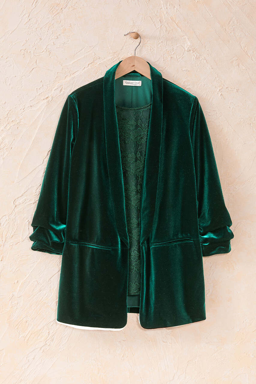 Ruched Velvet Jacket