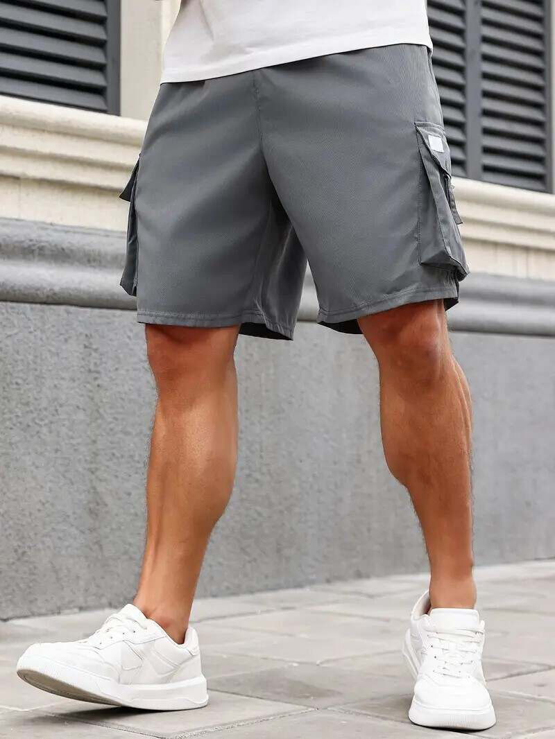 🔥Men's 8-Pack Plus Size Solid Flap Pocket Cargo Shorts