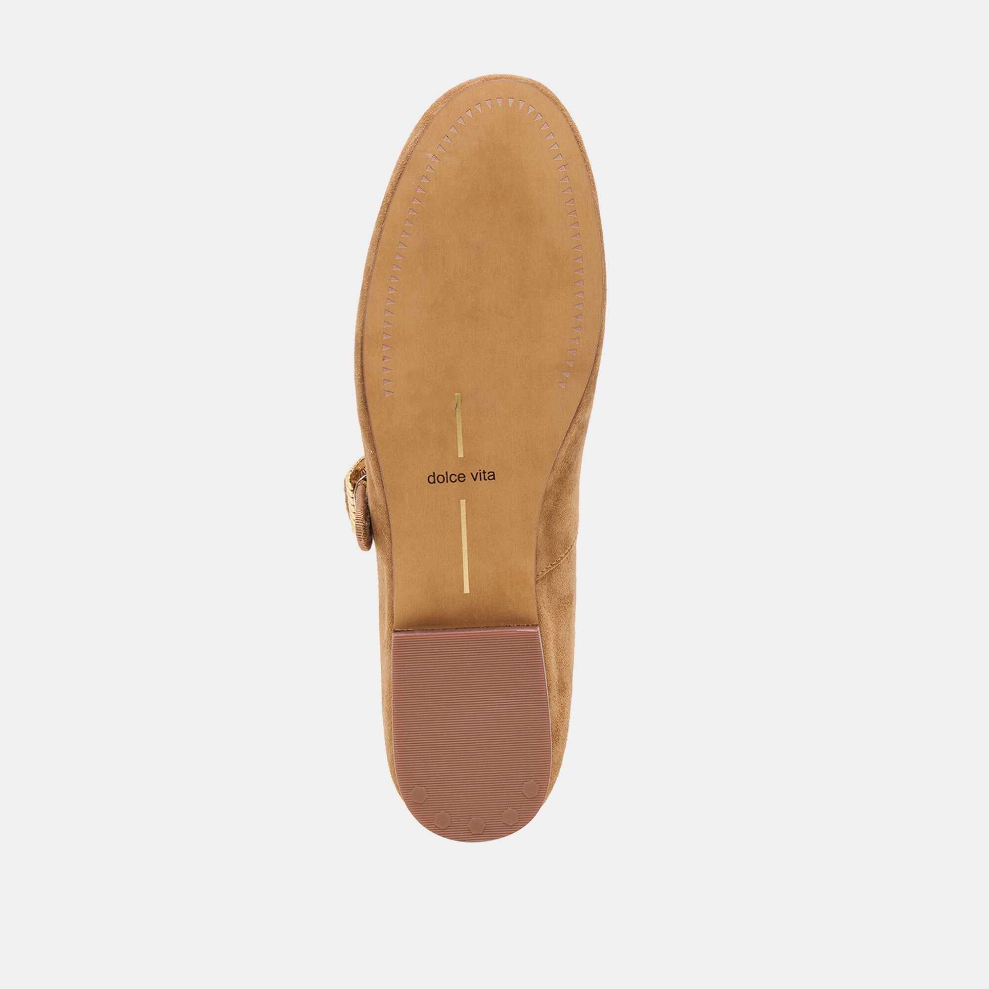 RELAN BALLET FLATS LT BROWN SUEDE