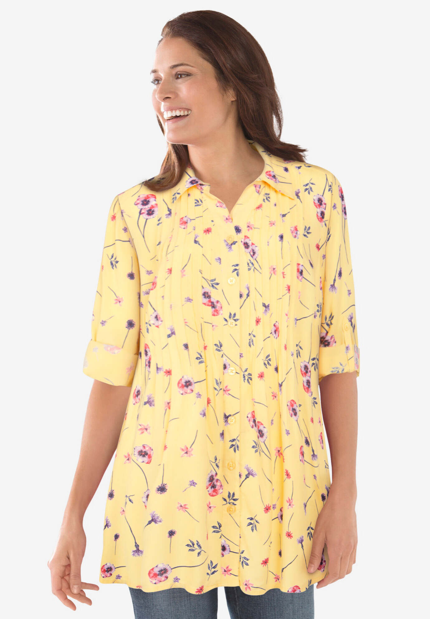 Pintucked Tunic Blouse