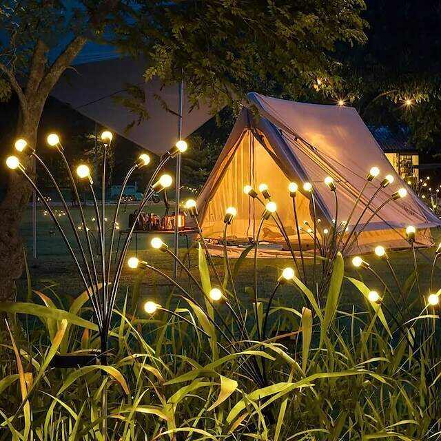 Solar Garden Light Waterproof Firefly Lights Outdoor Starburst Swaying Lights 2 Modes 6/8/10 Heads for Yard Patio Pathway Decoration