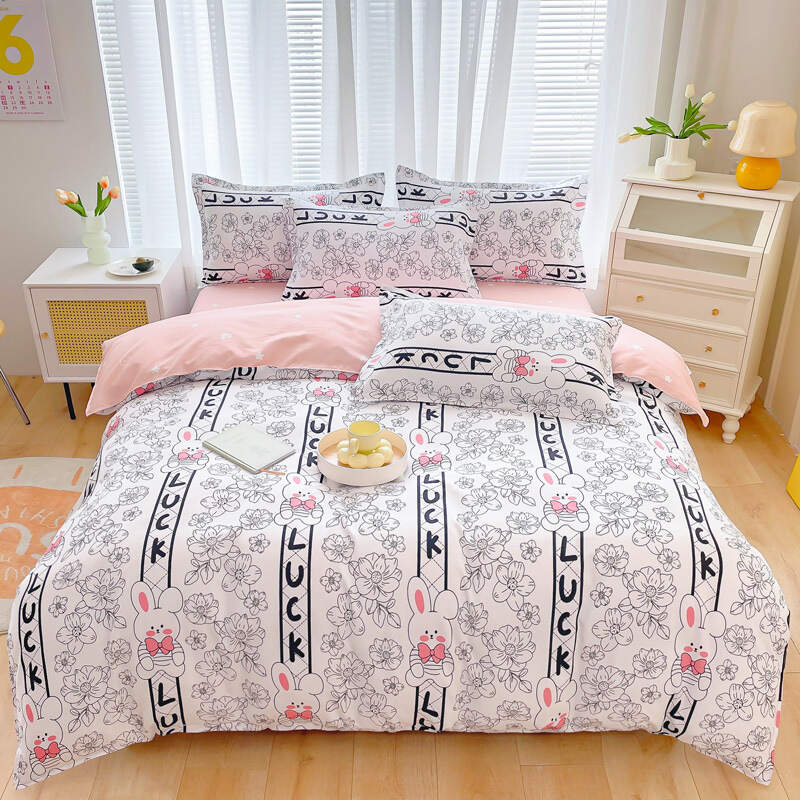 Printed Bed Sheet Set - Lucky Bunny