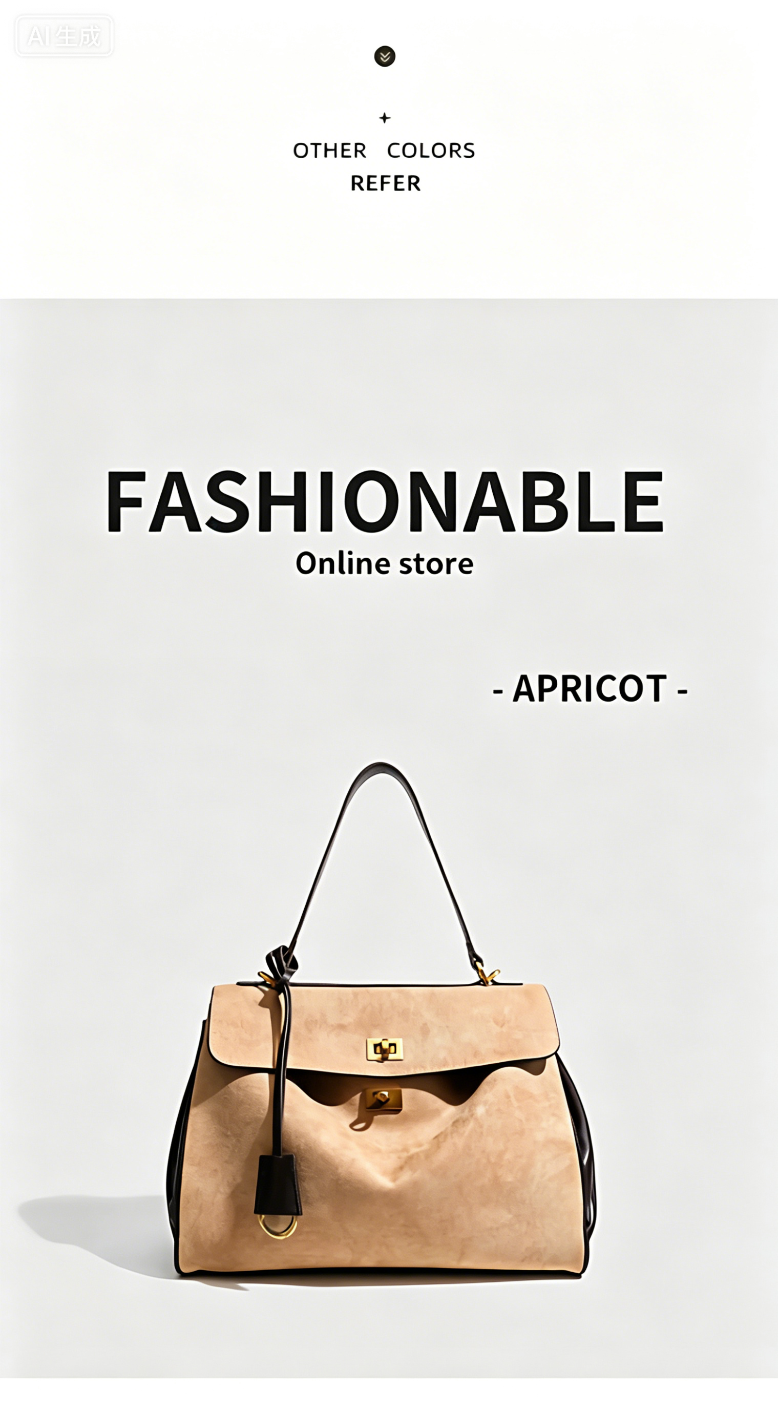 Fashionable women handbag with cowhide leather