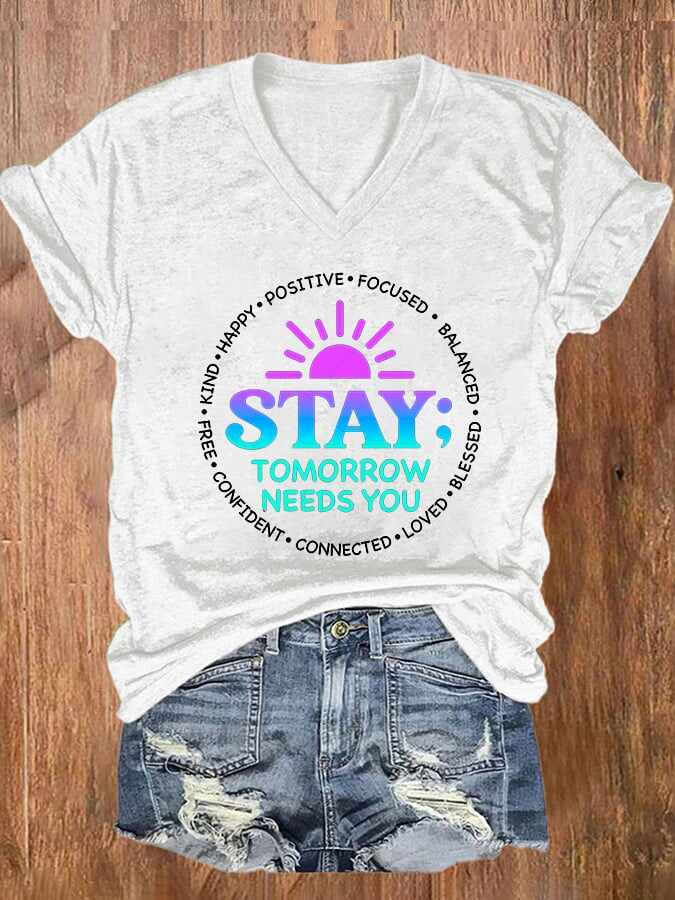Women's Mental Health Awareness Print T-Shirt