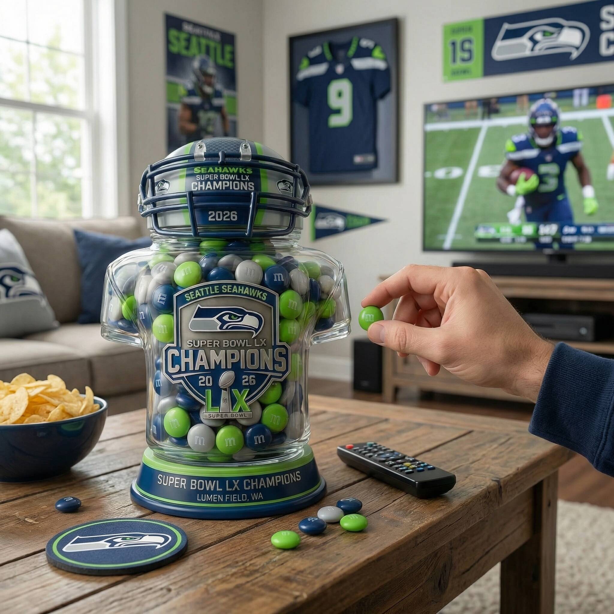 Seattle Seahawks – Super Bowl LX Champions Helmet Candy Jar (2026)