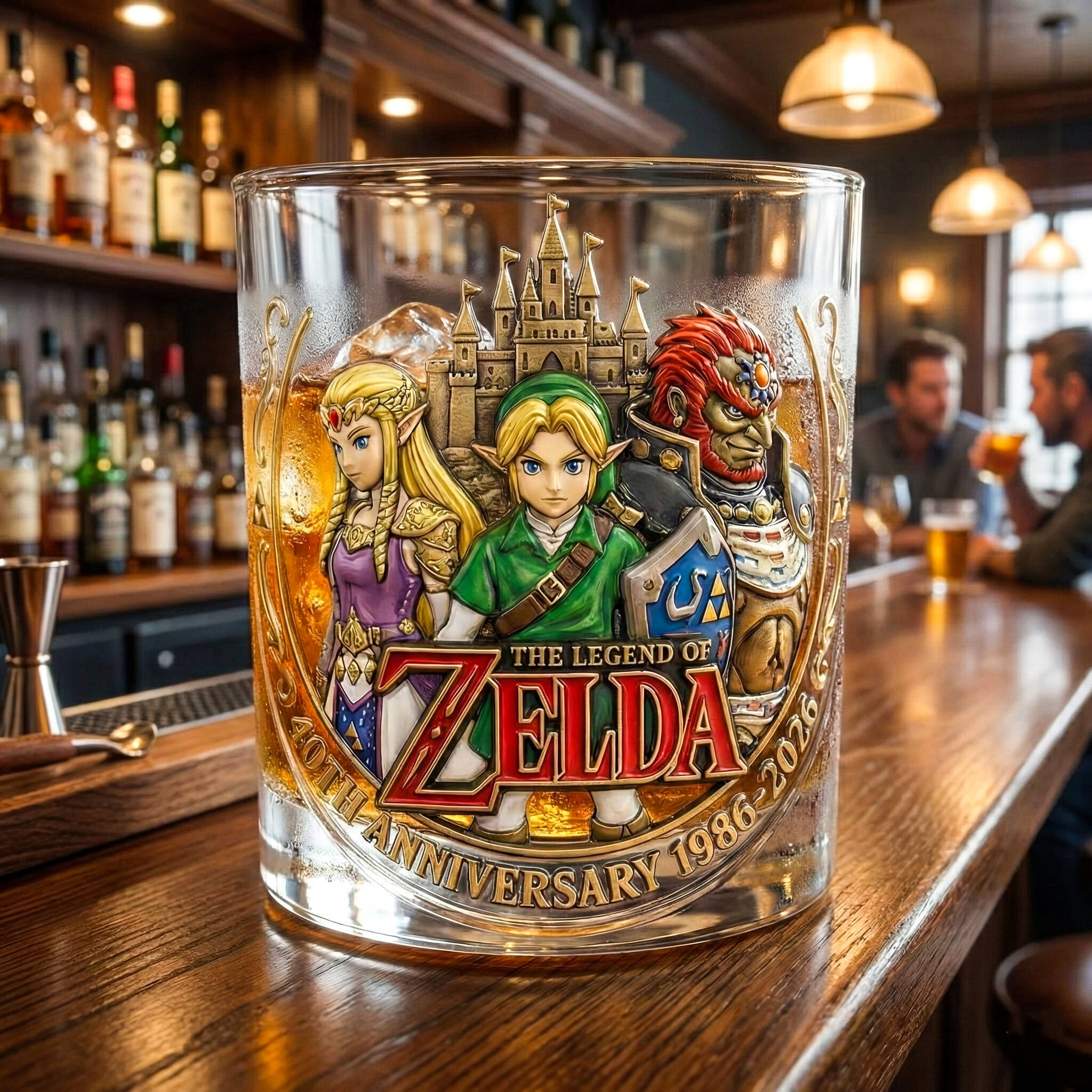 The Legend of Zelda 40th Anniversary Whiskey Glass