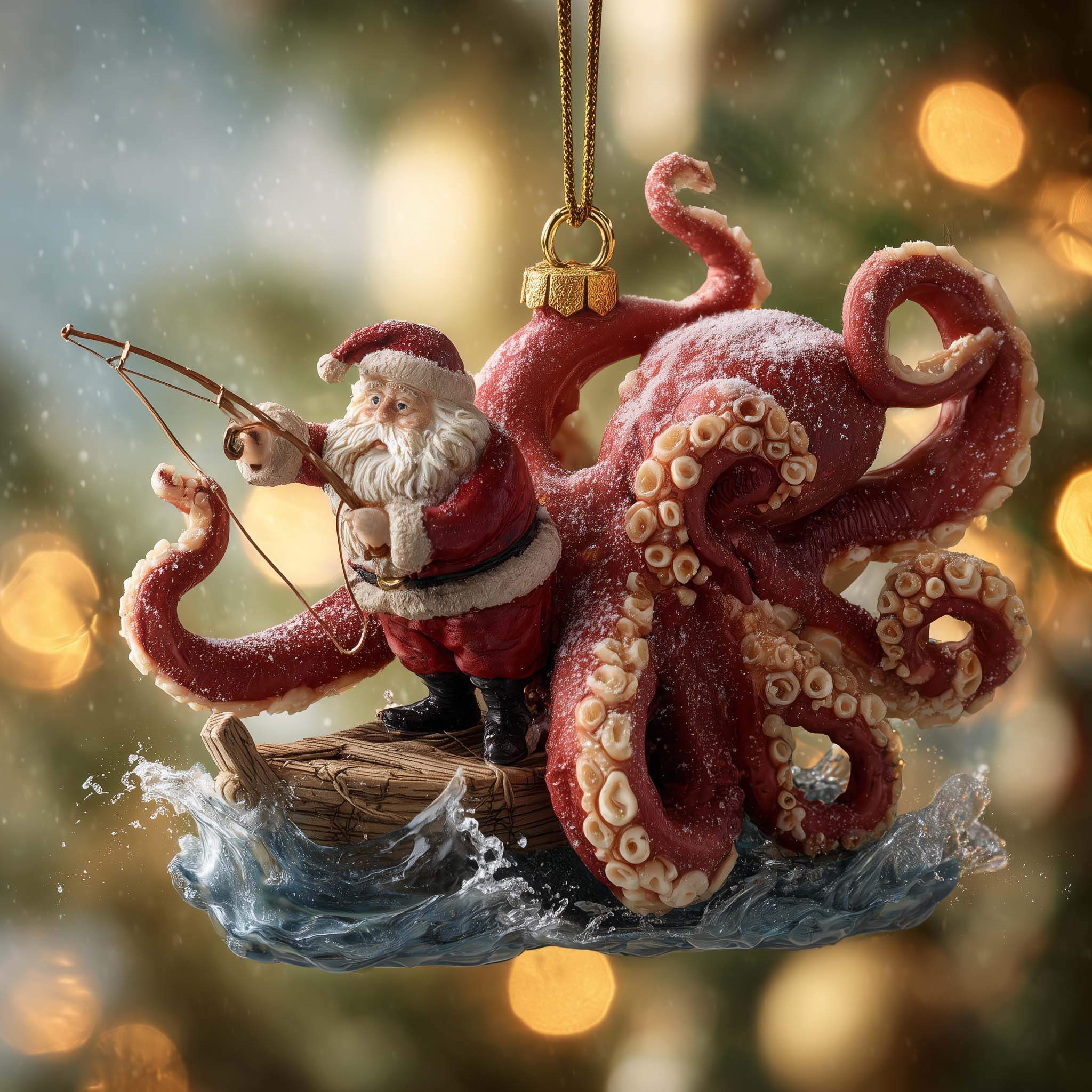 Fishing Santa Ornament Collection