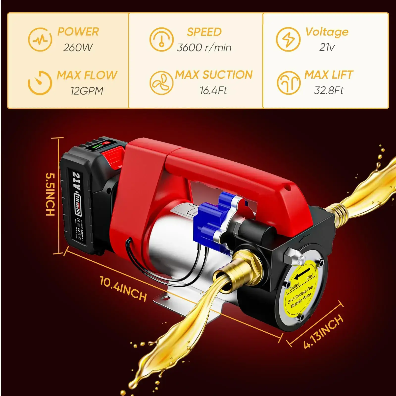 Portable Cordless Diesel Transfer Pump Kit