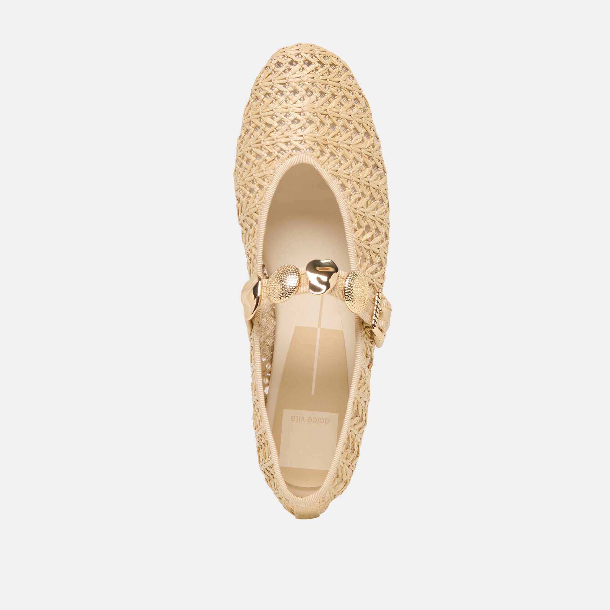 RELAN BALLET FLATS NATURAL CROSS HATCH RAFFIA