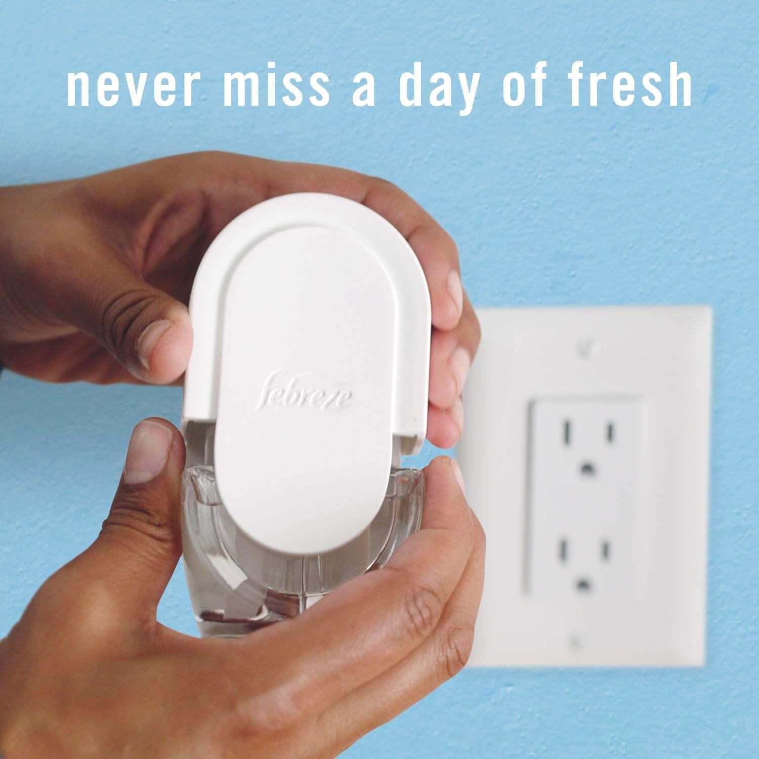 Febreze Odor-Fighting Fade Defy PLUG Air Freshener, Mountain, Ocean, Amber, (3) .87 fl. oz. Oil Refills