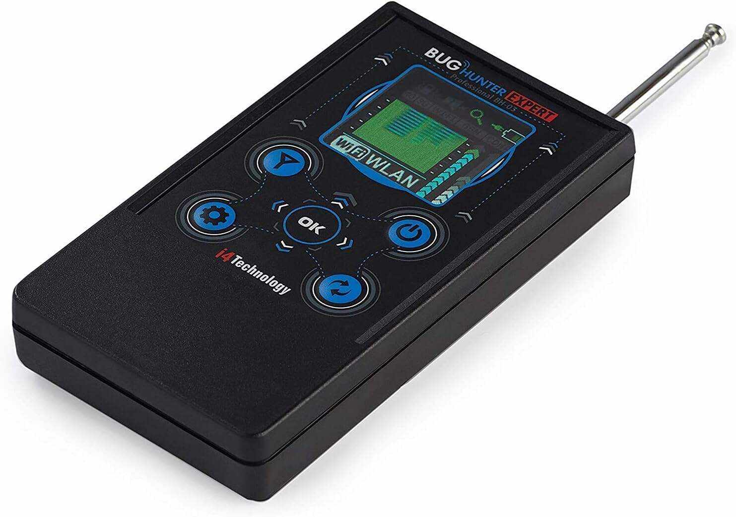 i4 Technology Anti Spy Bug Detector | Professional RF Signal Detector | High Sensitive Spy Bug Sweeper | Search for GPS Tracker, Mobile Phones, Wi-Fi, 3G, 4G, GSM BH-03 Expert | FCC, CE and ICES