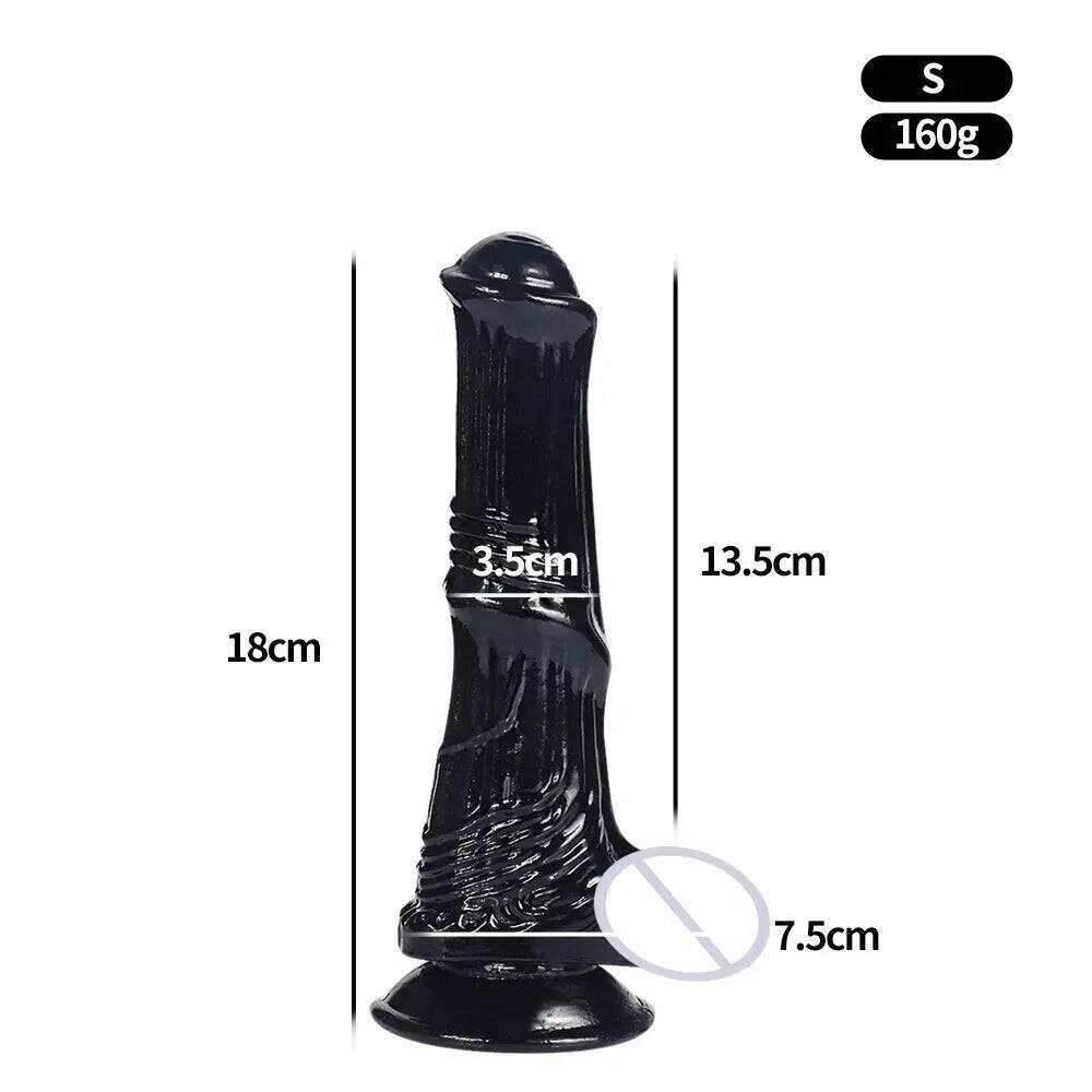 Huge Transparent Black Horse Dildo - Realistic TPE with Strong Suction Cup