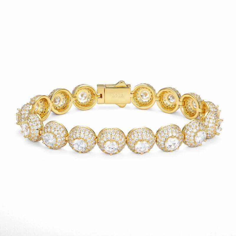 Test10mm S925 Moissanite Cluster Hemisphere Tennis Bracelet
