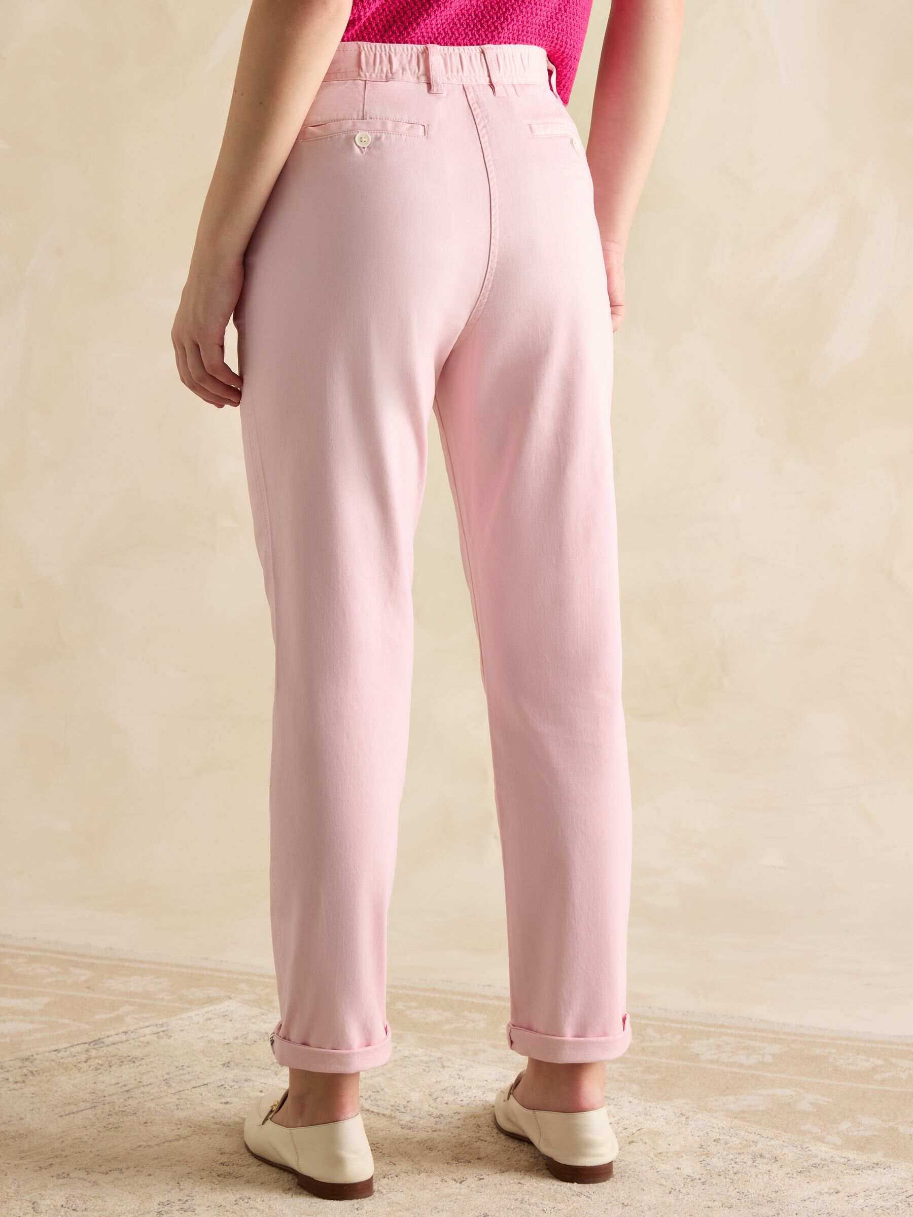 Slim Straight Pink Chino Trousers