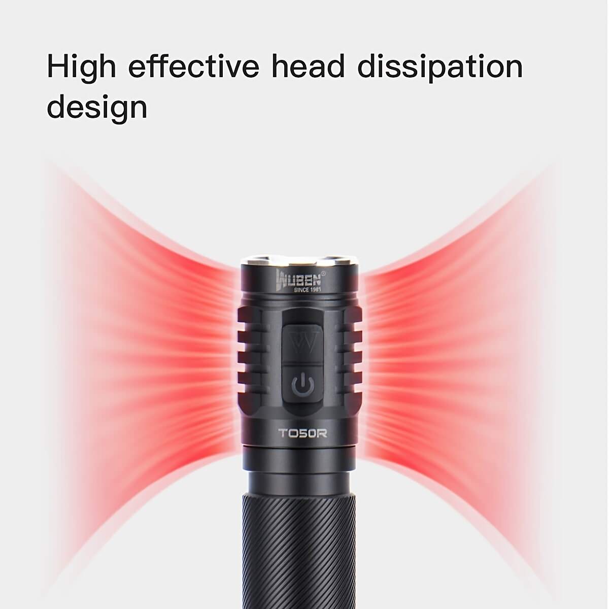 WUBEN TO50R Mini LED Waterproof Rechargeable Flashlight With Batteries 6 Modes, 2800LM