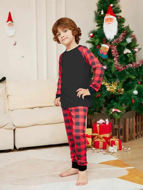 Plain Christmas Matching Family Pajamas Set