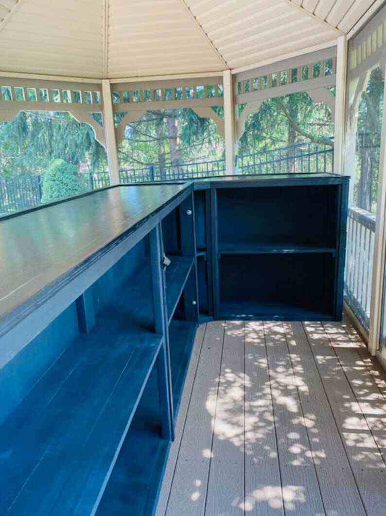 L Diagonal Shaped Home Bar-Indoor or Outdoor Use-Wood Bar-Home Bar-Mancave Bar-Custom Bar-Indoor Bar-Outdoor Bar-