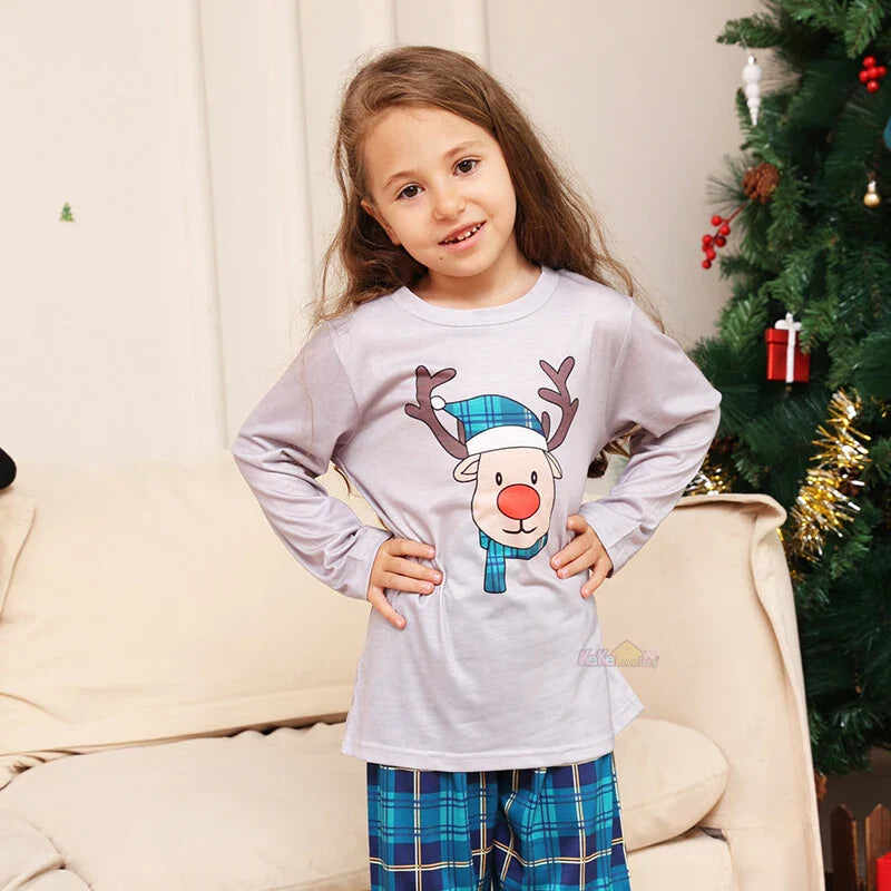 Dogs Light Blue Matching Family Christmas Pajamas