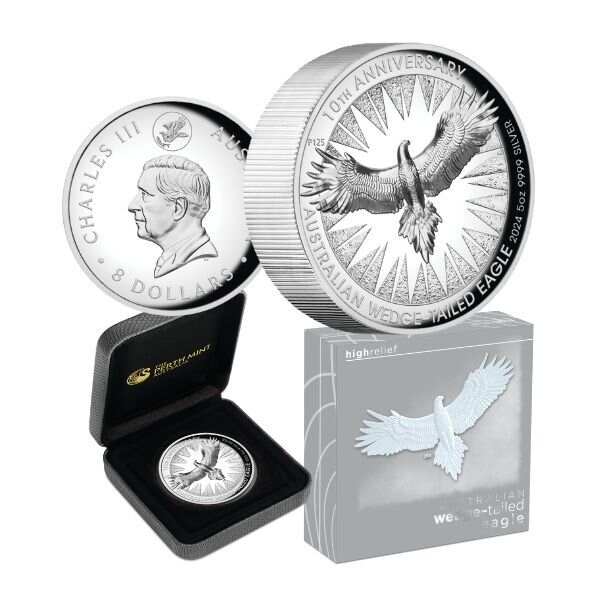 Australian Wedge-Tailed Eagle 10th Anniversary 2024 $8 5oz Silver Proo