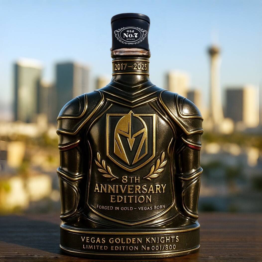 Vegas Golden Knights 8th Anniversary Whiskey Bottle