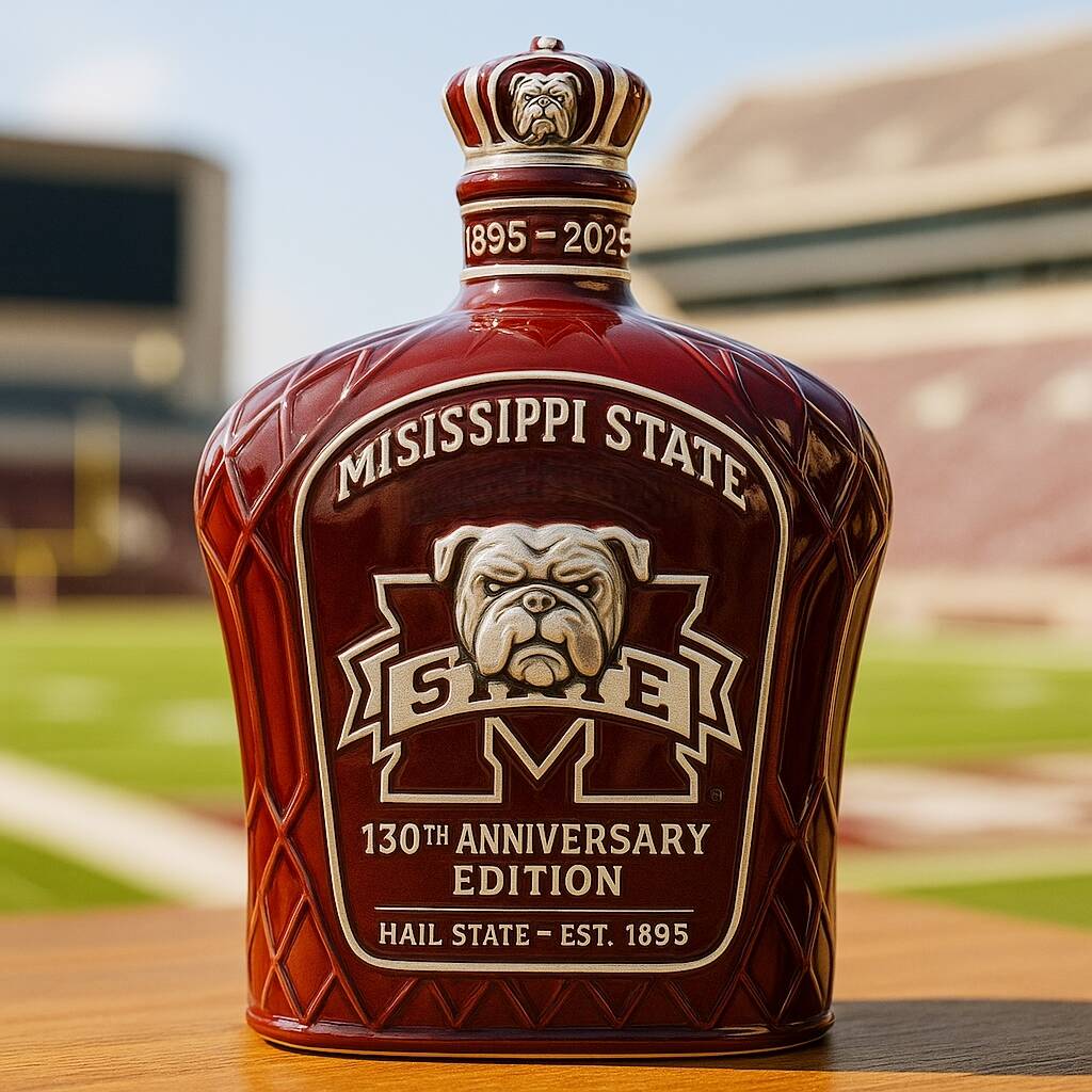 Bulldogs 130th Anniversary Whiskey Bottle
