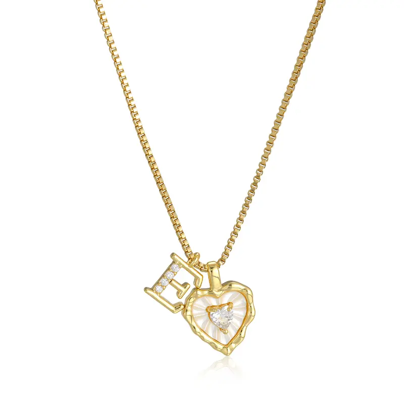 🔥Last Day 69% OFF ✨Gold Shell Heart CZ A-Z Initial Necklace, Valentine's Day Jewelry Gift