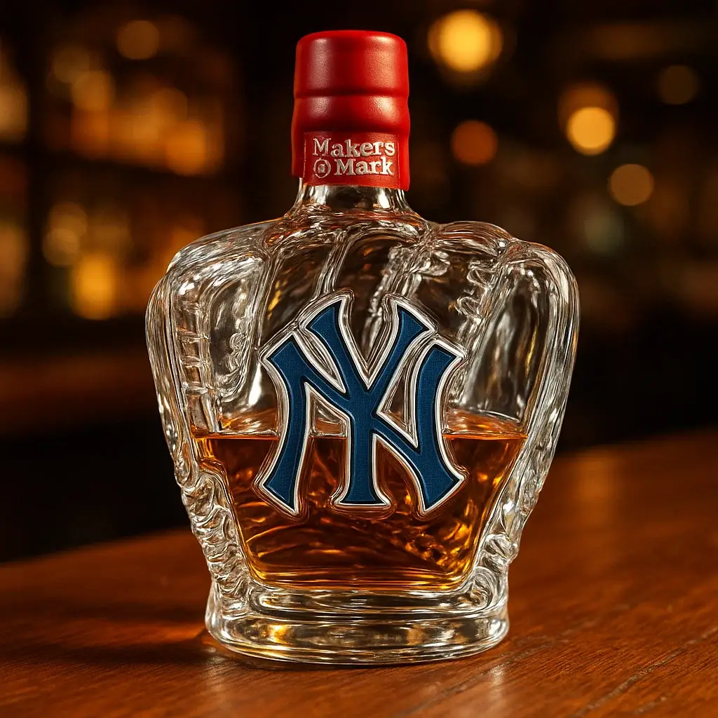 New York Yankees baseball glove bottle