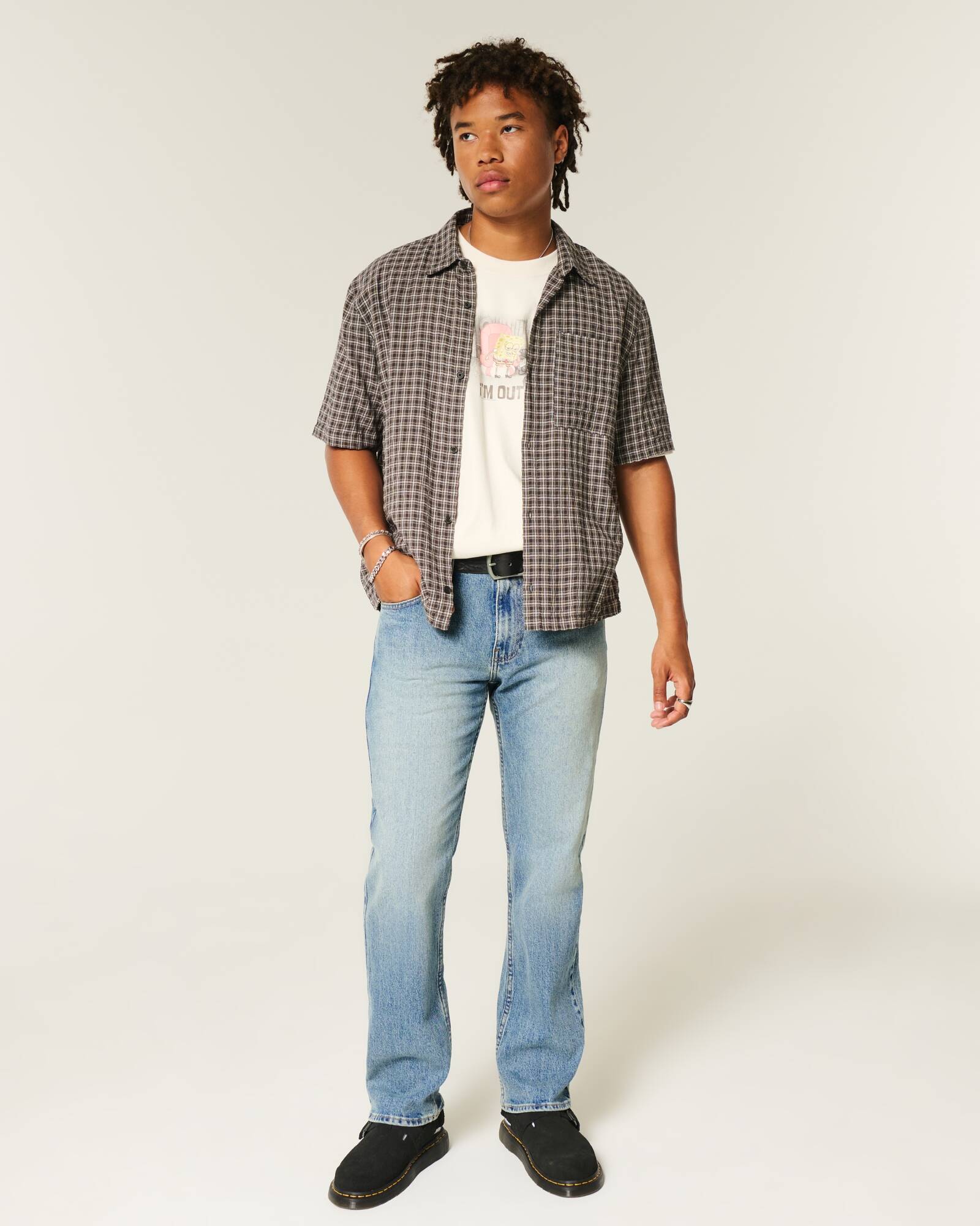 Light Wash Straight Jeans