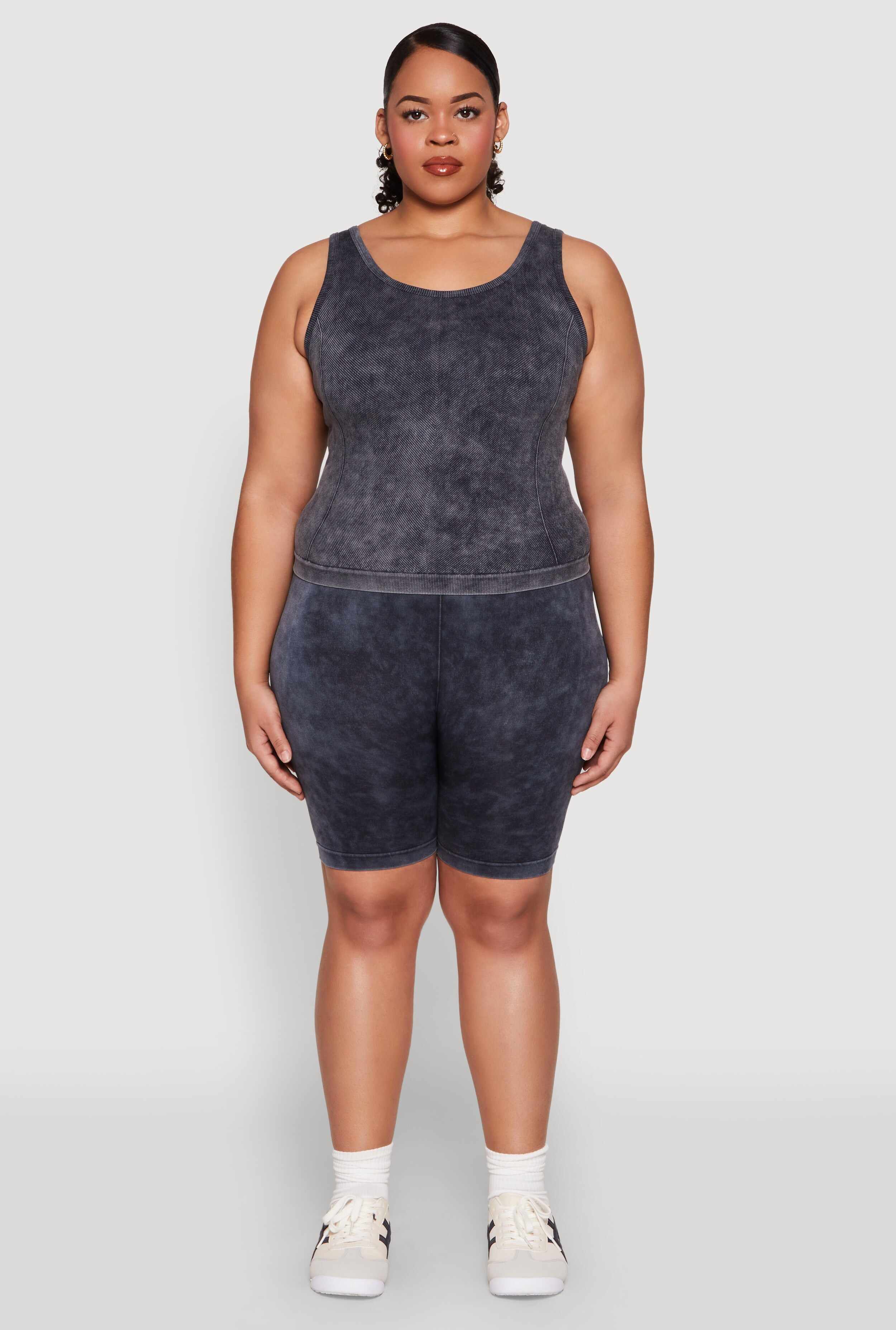 Plus Size Seamless Mineral Wash Tank Top