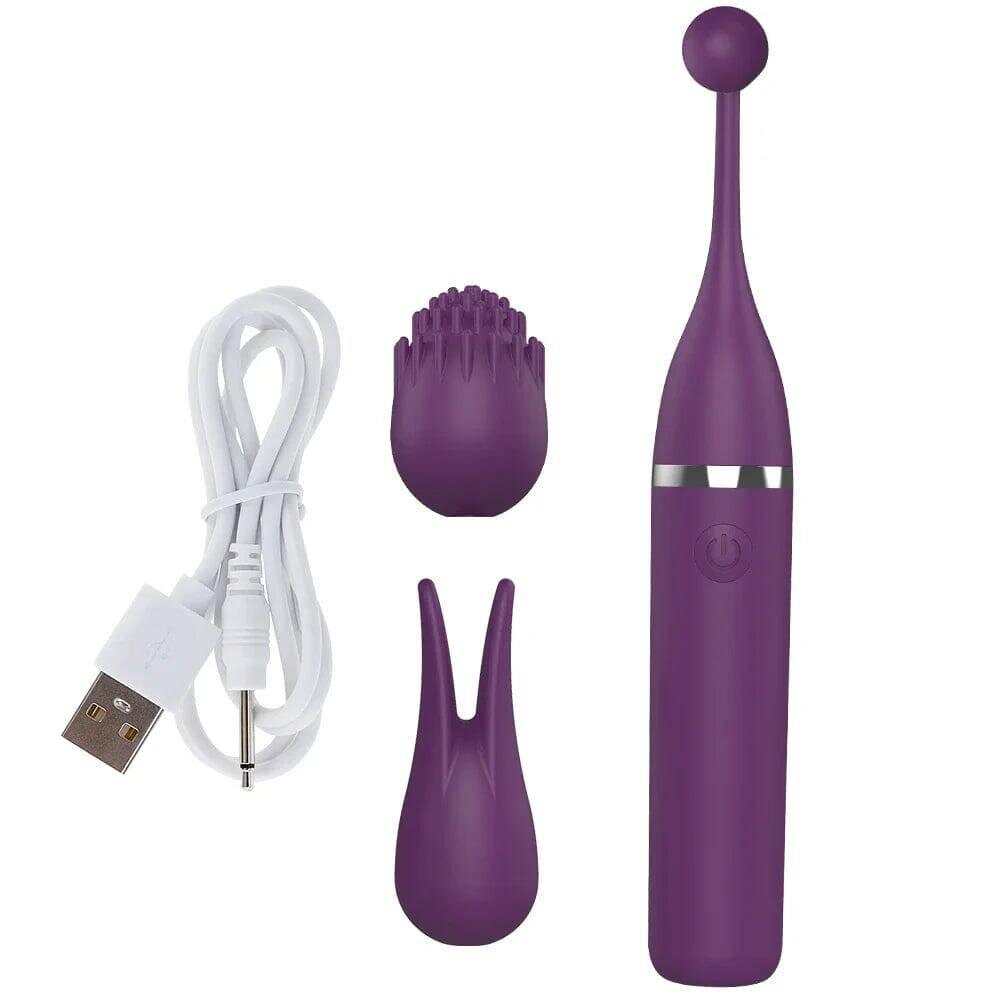 Female Clitoris Vibrator with 3 Caps – G-Spot Masturbation Massage