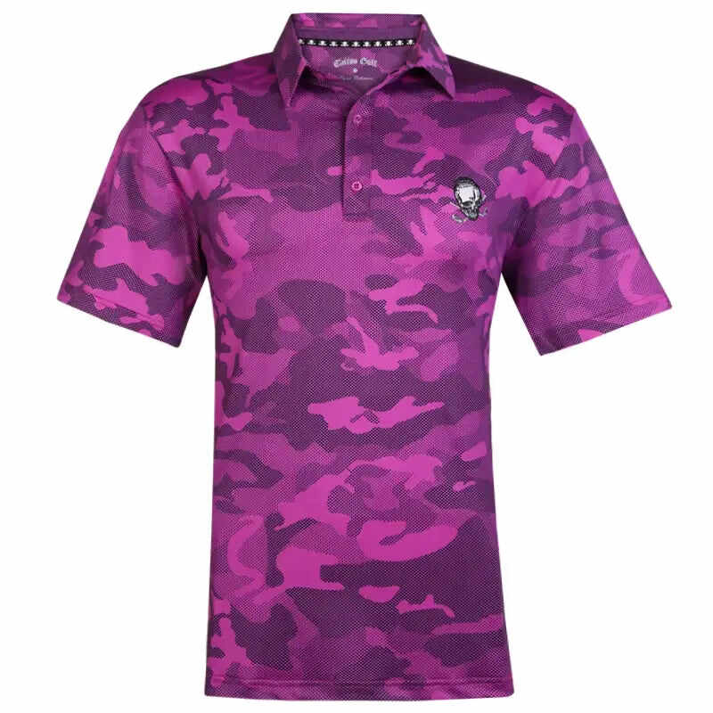 Camo X Cool-Stretch Golf Shirt (Purple)