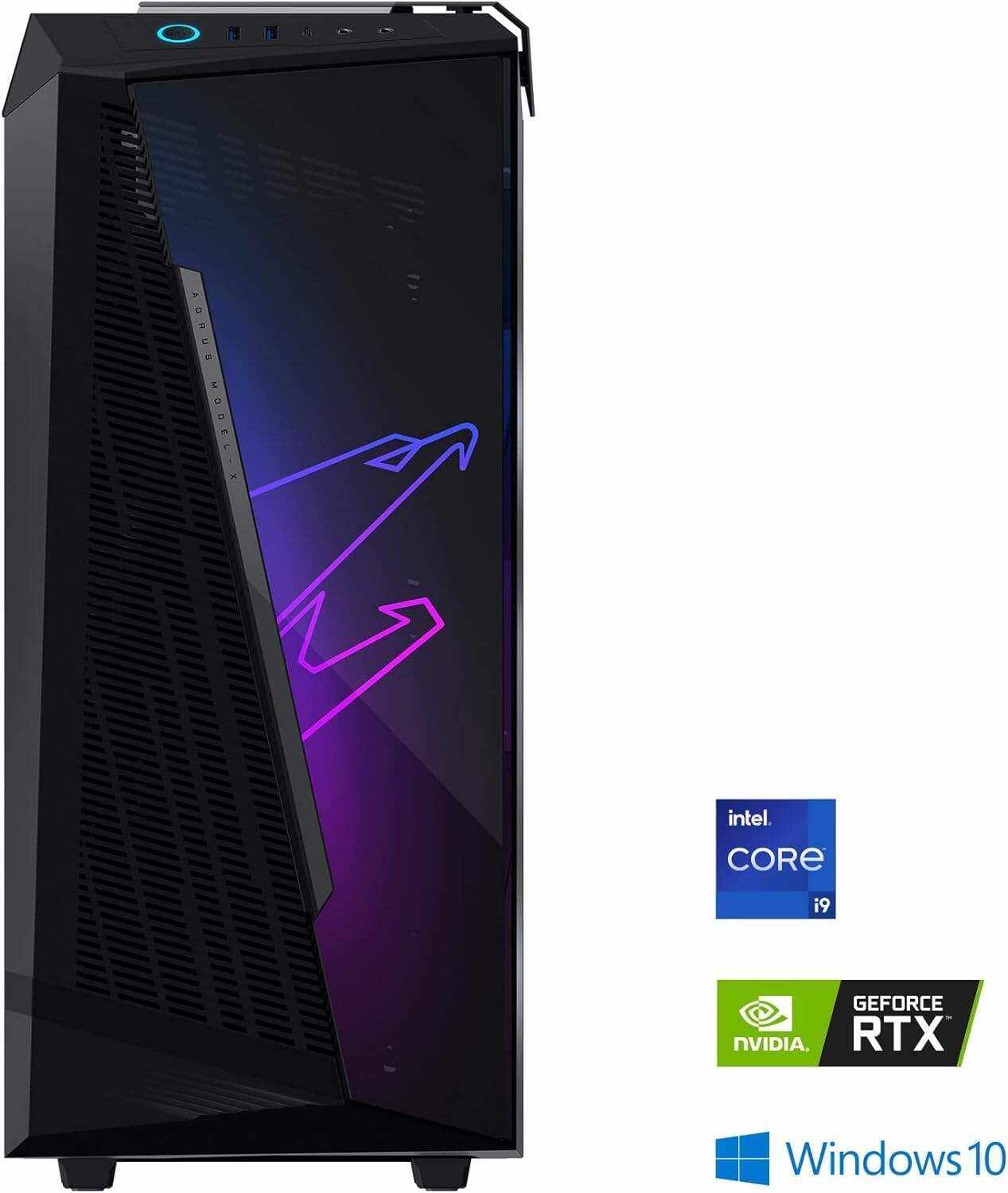 Gigabyte AORUS Model X Gaming PC Computer Desktop (Intel i9-12900K, NVIDIA GeForce RTX 3080 GDDR6X 10GB, 16GB DDR5 RAM, 2TB M.2 SSD) - AMXI9N8A-2171
