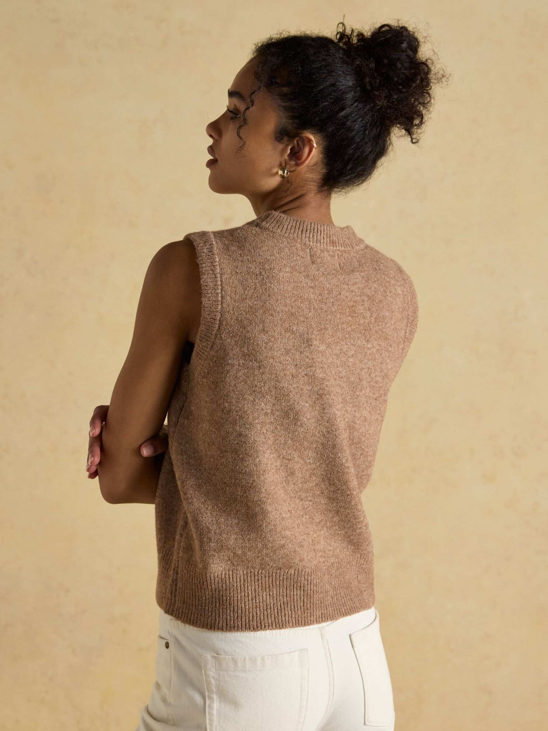 Holly Tan Knitted Vest