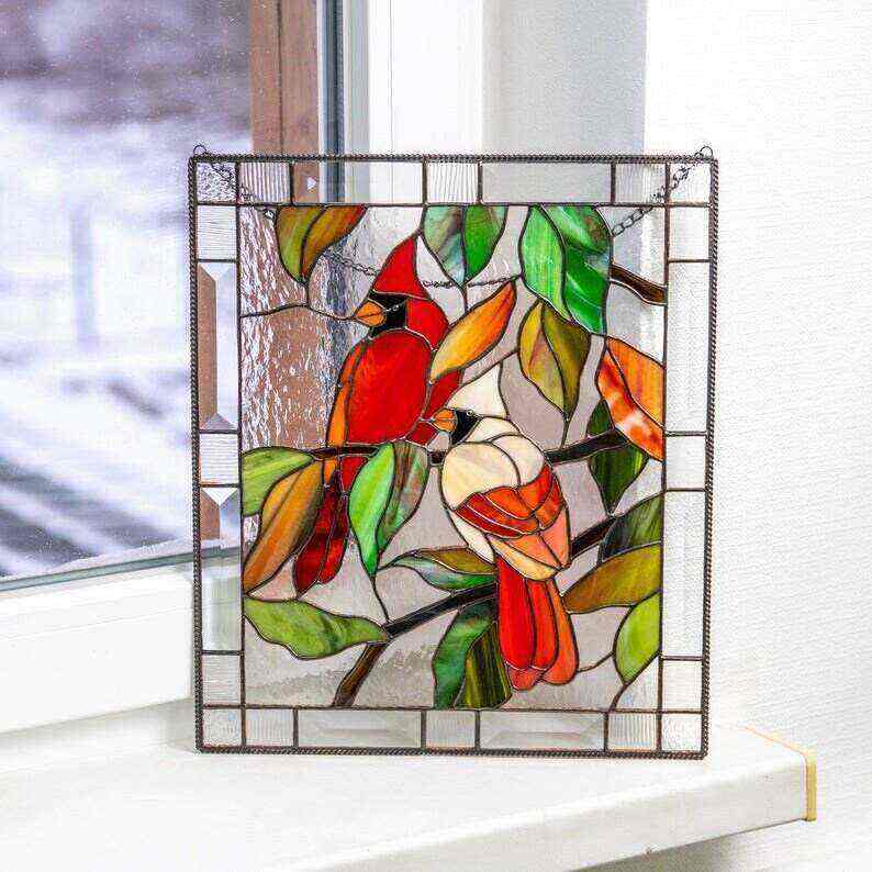 🎉Mother's Day Pre-sale - 49% OFF-Cardinal Stained Glass Window Panel