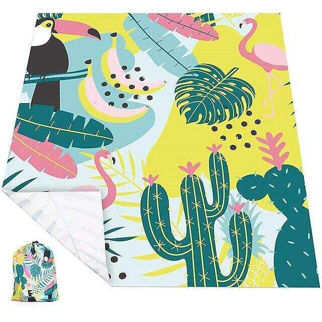 1pc Waterproof Plaid Polyester Picnic Blanket, Pocket Picnic Mat for Beach Summer