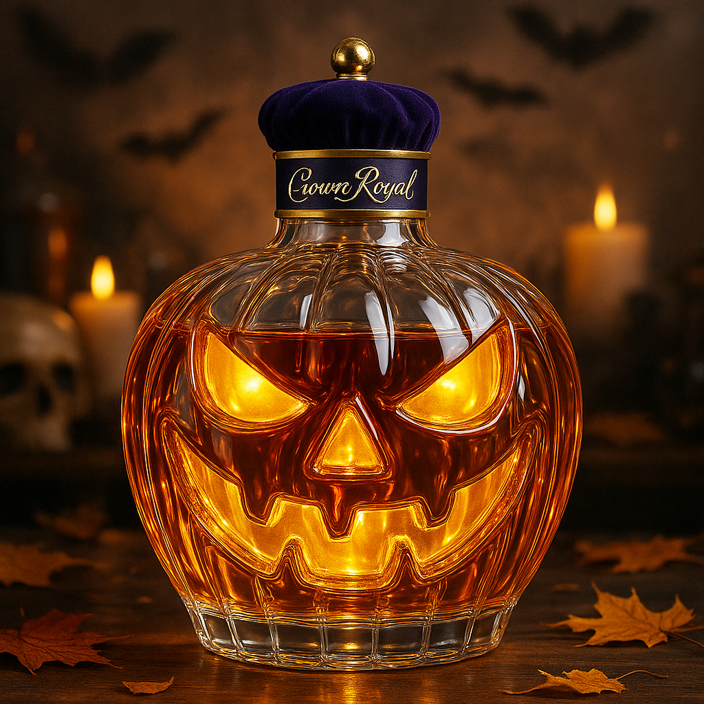 Jack-O'-Lantern Whiskey Bottle