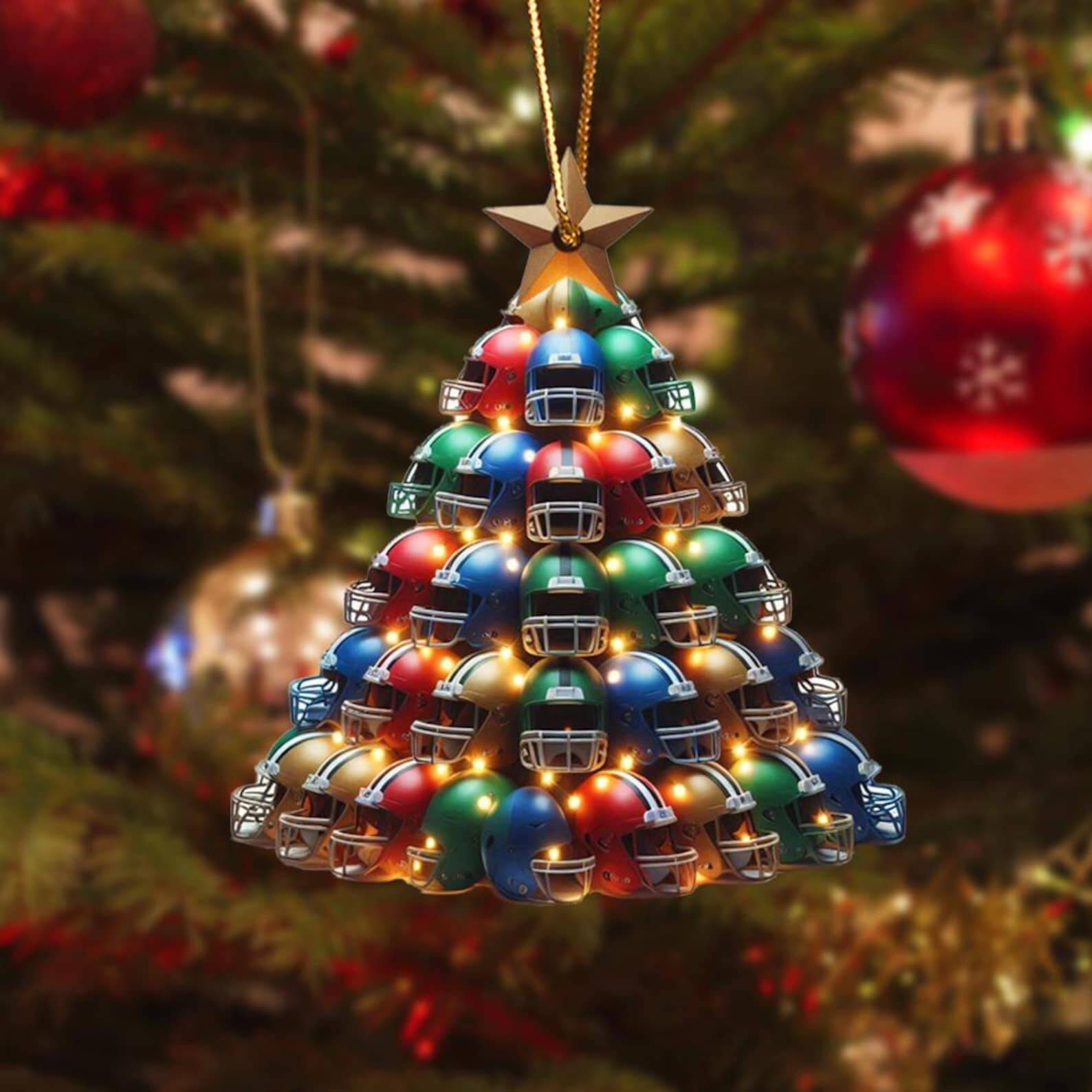 Football Helmet Christmas Tree Ornaments