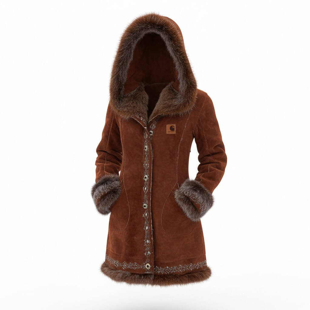 Winter Wonderland Hooded Coat with Fur Trim